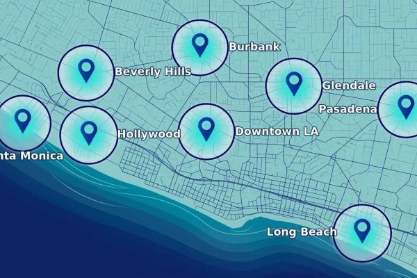 Painters LA service area map covering Los Angeles neighborhoods